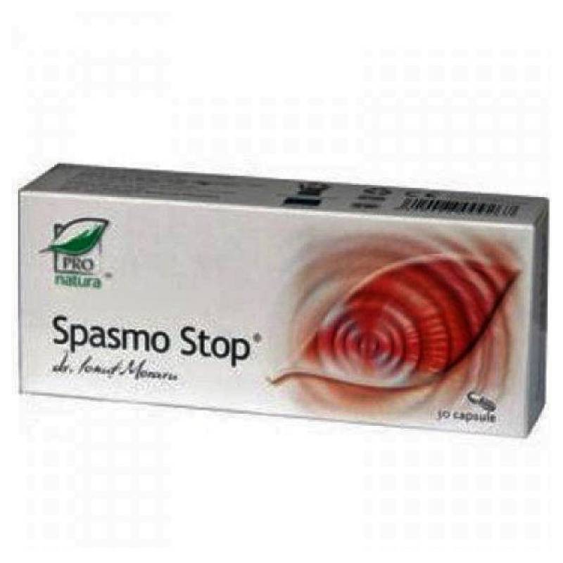 Spasmostop, diminueaza intensitatea spasmelor musculare, 30 capsule,