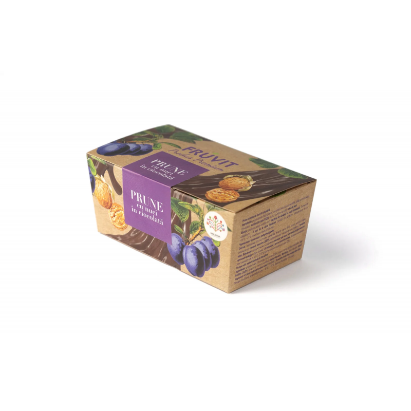 PRUNE CU MIEZ DE NUCA IN CIOCOLATA 200 g, FRUVIT