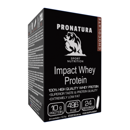 Impact Whey Protein, Pudra proteica din Zer cu aroma de ciocolata, 24 plicuri, Medica - ProNatura