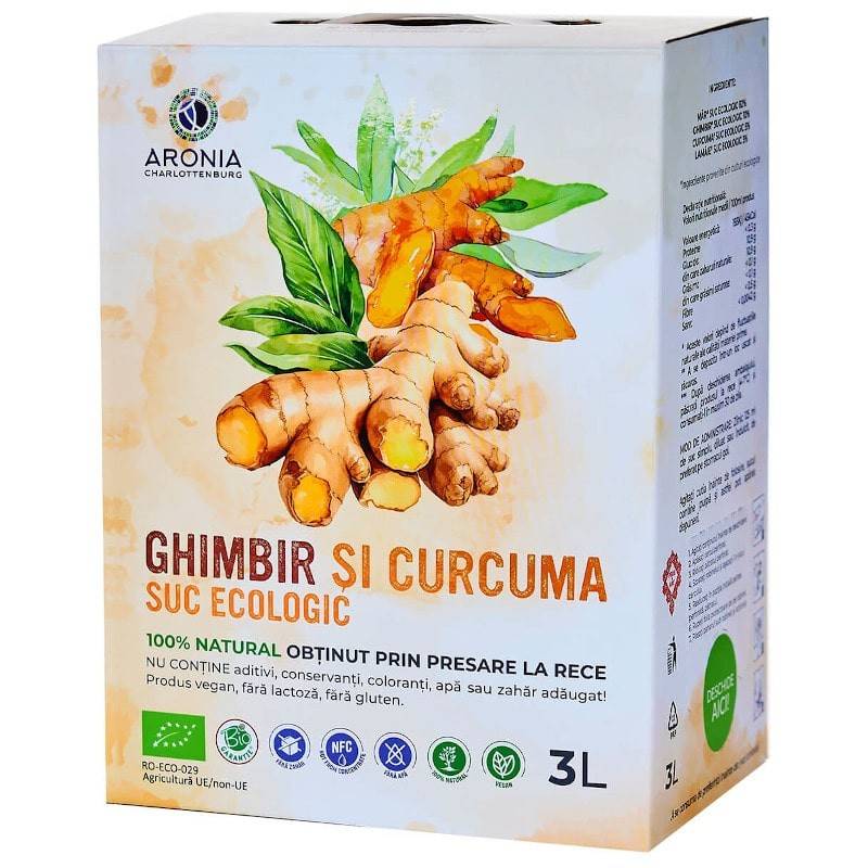 Suc de Ghimbir si Curcuma, eco-bio, 3 litri, Aronia Charlottenburg