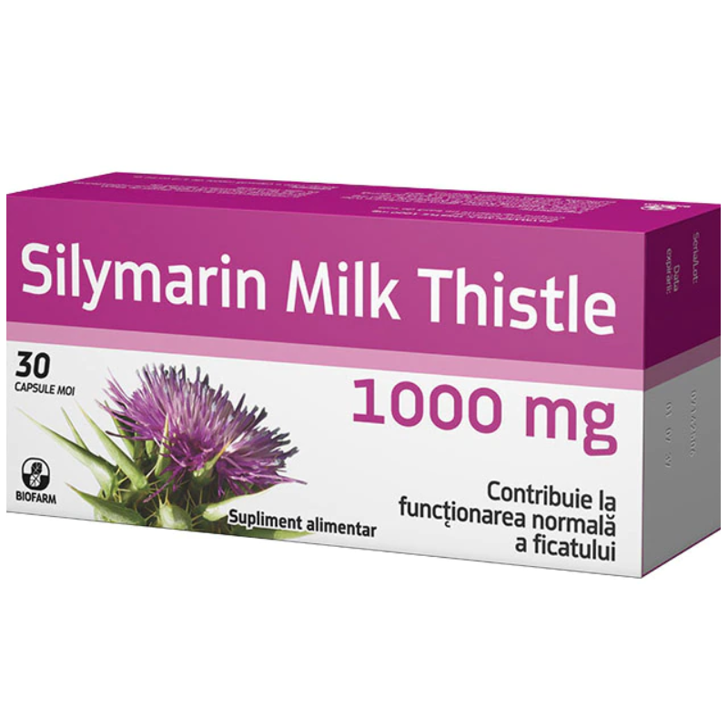 SILYMARIN MILK THISTLE 1000 mg - ficat sanatos, 30 capsule moi,