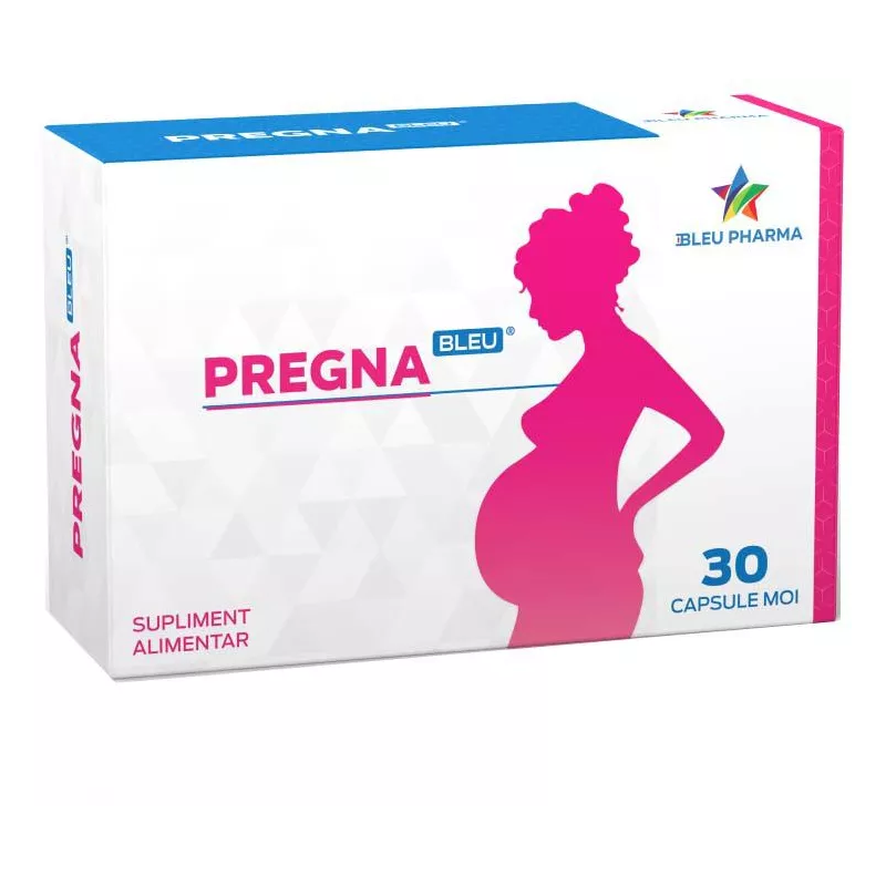 PREGNABLEU - supliment femei insarcinate, 30 capsule moi, BLEU PHARMA