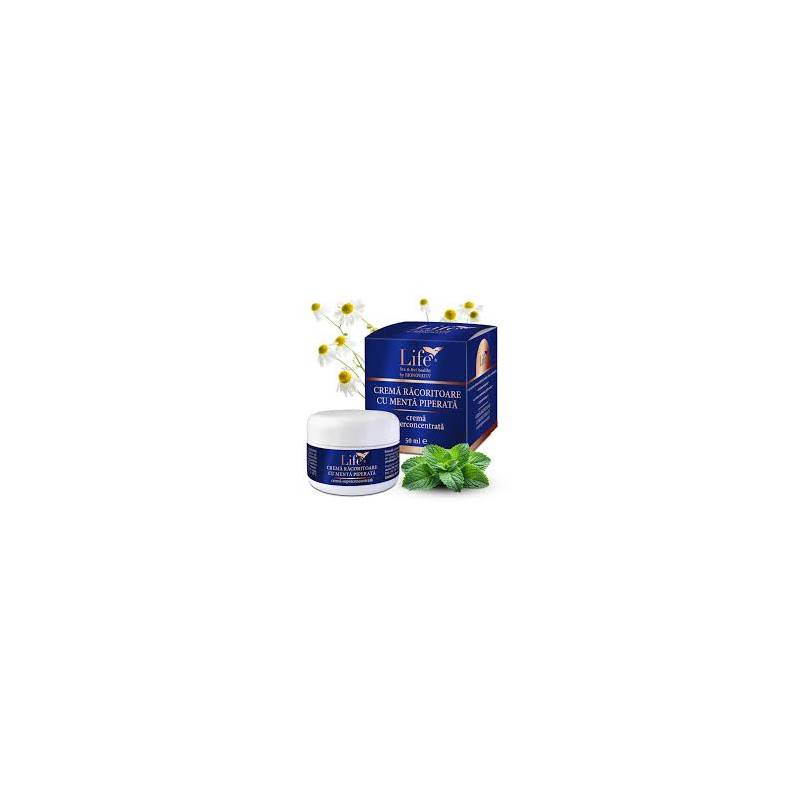 Crema racoritoare cu menta piperata, 50 ml, Life Bio