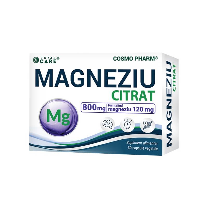 Magneziu citrate 800 mg, 30 capsule - Cosmo Pharm