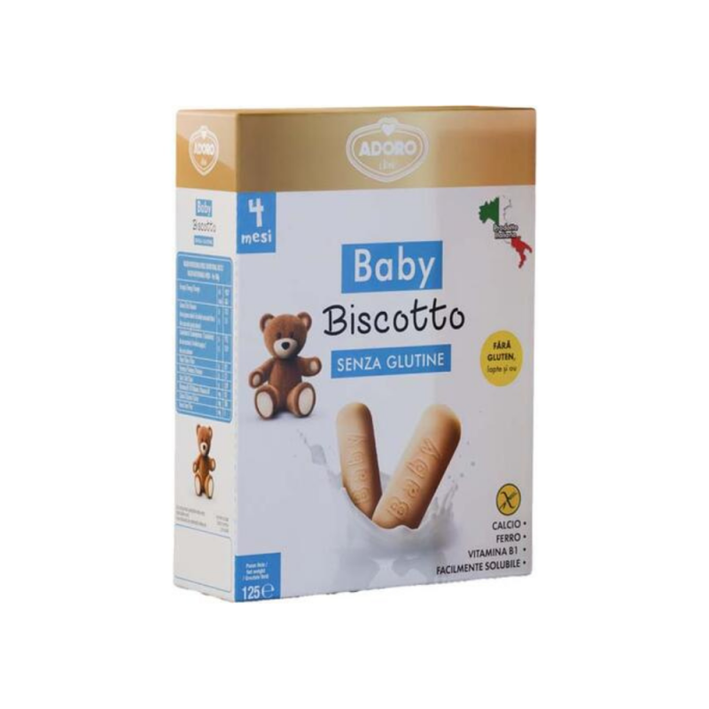 BISCUITI FARA GLUTEN, +4 LUNI, 125 g, ADORO BIMBI