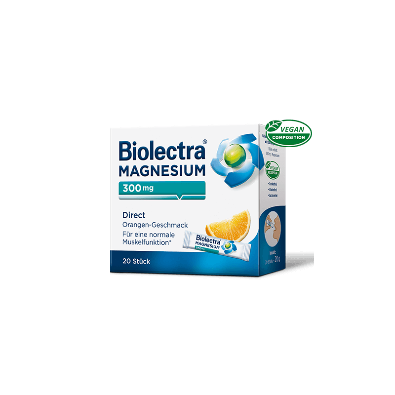 BIOLECTRA MAGNESIUM DIRECT LAMAIE, 300 mg, 20 doze, VEDRA - Hermes