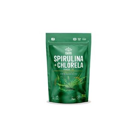 Pulbere de Spirulina si Chlorella, eco-bio, 125 g, Iswari