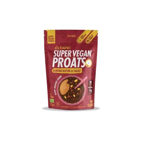 Proats Super Vegan cu cacao si crema de migdale, eco-bio, 750 g, Iswari