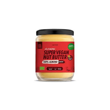 Crema fina din migdale, Super Vegan Nut Butter, fara zahar, eco-bio, 400 g, Iswari