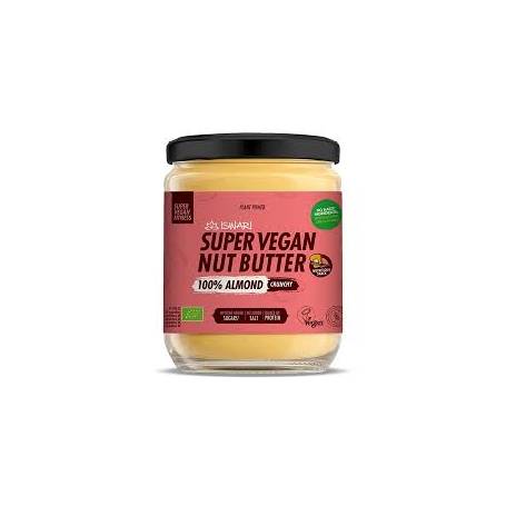 Crema crocanta din migdale, Super Vegan Nut Butter, fara zahar, eco-bio, 400 g, Iswari