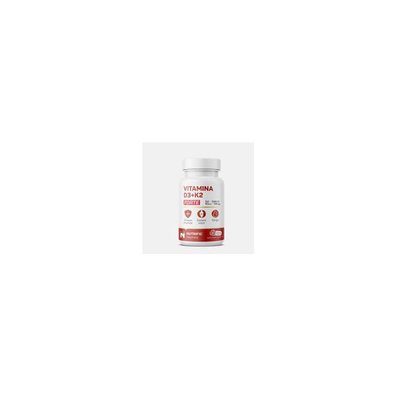 Vitamina D3 5000 UI si K2 100 mcg Forte, 30 capsule vegetale, Nutrific