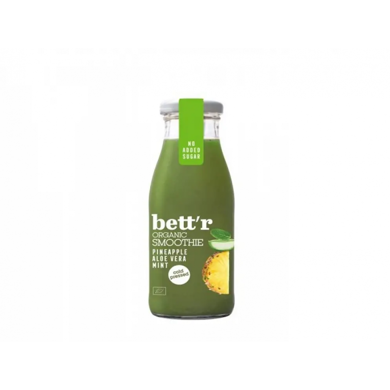 Smoothie cu ananas, aloe si menta, fara zahar eco-bio, 250ml, Bettr