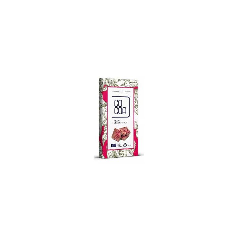 Ciocolata alba cu zmeura, eco-bio, 45 g, Cocoa