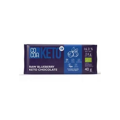 Ciocolata neagra cu afine Keto, eco-bio, 40 g, Cocoa