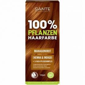 Vopsea pentru par, pe baza de plante, rosu-mahon, eco-bio, 100 g, Sante