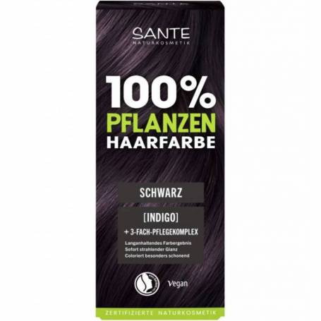 Vopsea pentru par, pe baza de plante, negru, eco-bio, 100 g, Sante