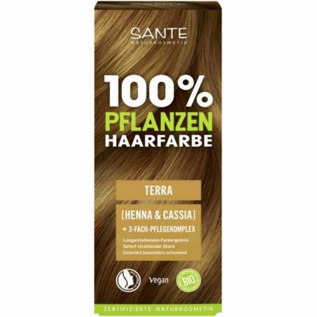 Vopsea pentru par, pe baza de plante, maro pamantiu (Terra), eco-bio, 100 g, Sante