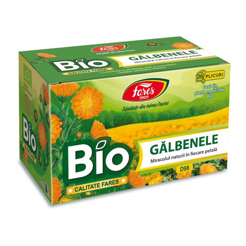 Ceai Galbenele, D98, eco-bio, 20 plicuri, Fares