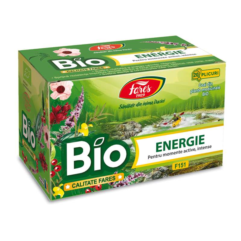 Ceai Energie, F151, eco-bio, 20 plicuri, Fares