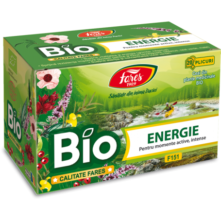 Ceai Energie, F151, eco-bio, 20 plicuri, Fares