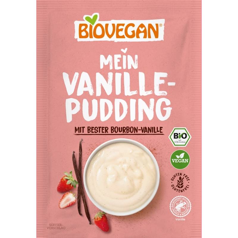 Budinca de vanilie pudra, eco-bio, fara gluten, 36 g, Biovegan