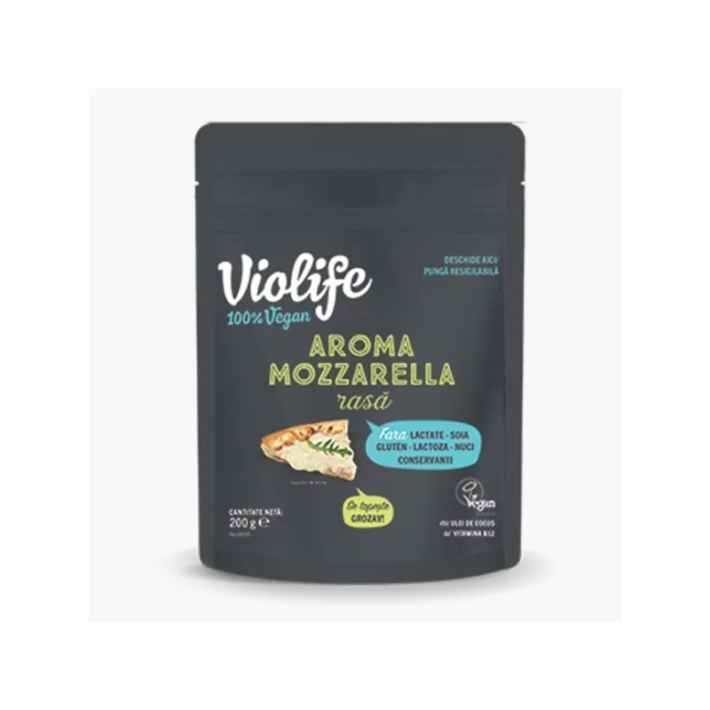 GRATED MOZZARELLA VEGANA, RASA 200 g, VIOLIFE