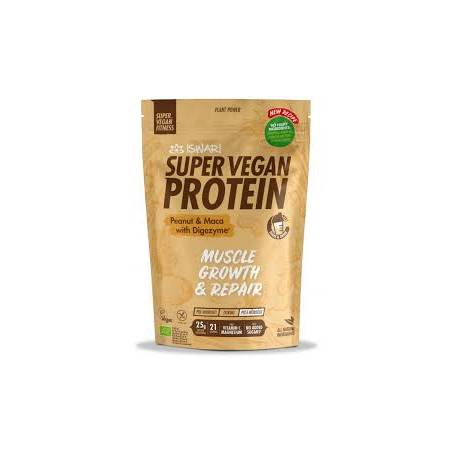 Pulbere proteica cu arahide si maca, dupa efort, Super Vegan Protein, eco-bio, 400 g, Iswari