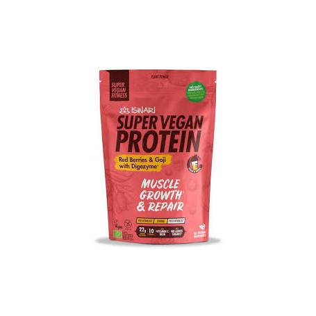 Pulbere proteica cu fructe rosii si goji, dupa efort, Super Vegan Protein, eco-bio, 875 g, Iswari